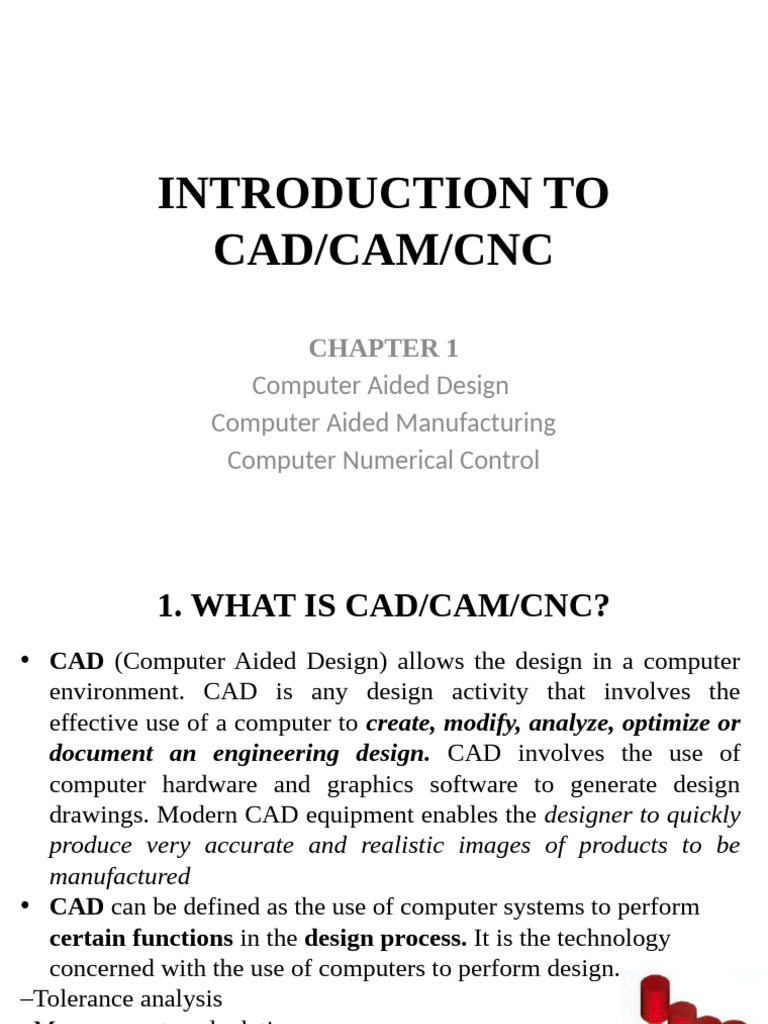 Chapter 1 Introduction To CADCAMCNC | PDF | Computer Aided Design ...