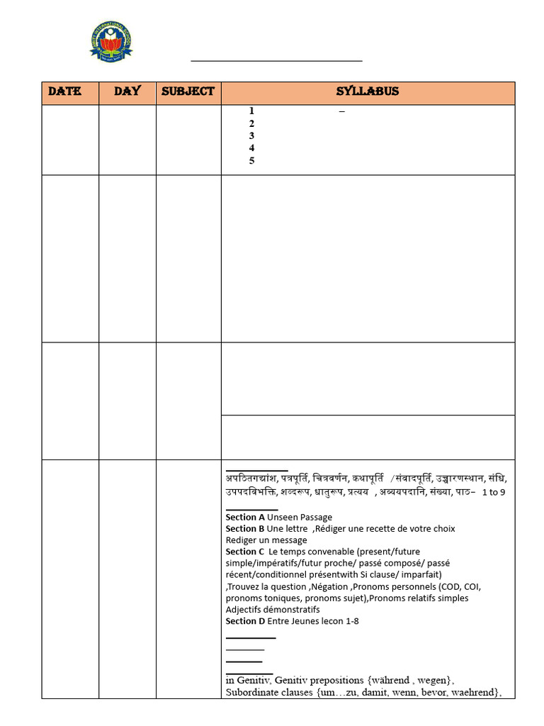 Class IX Annual Exam Schedule 2024-25 | PDF | Grammar | Linguistics