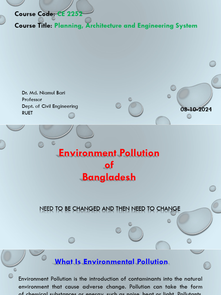 Environmental Pollution in Bangladesh | PDF | Pollution | Air Pollution