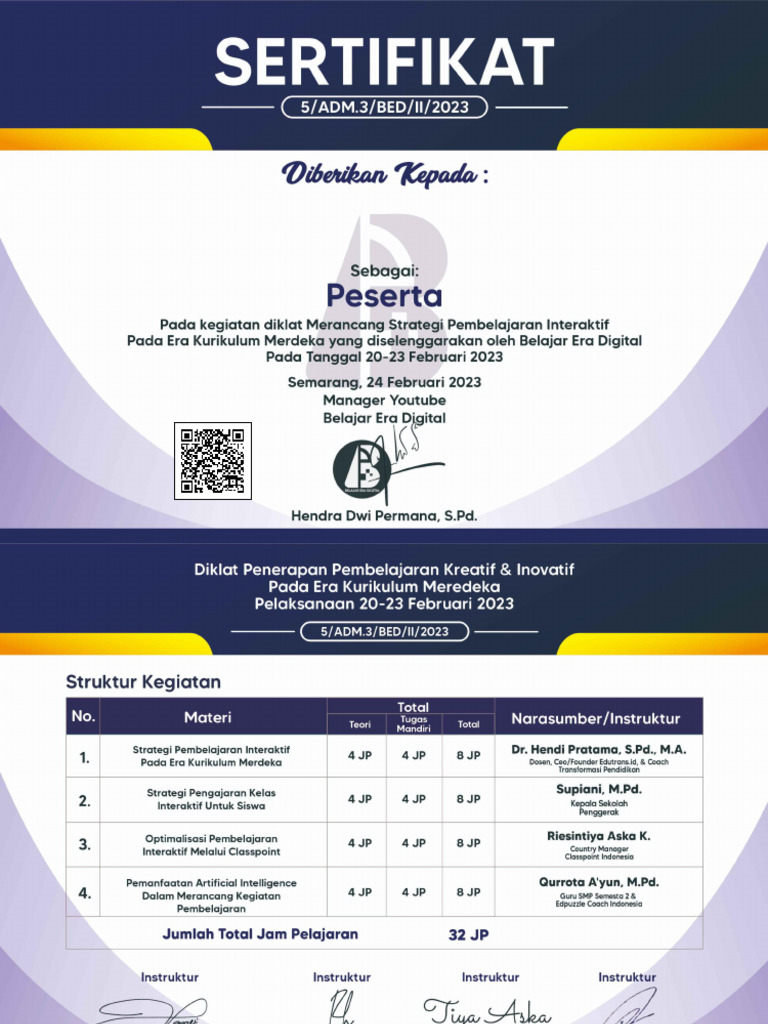 RahmidaS - Pd.I Sertifikat | PDF