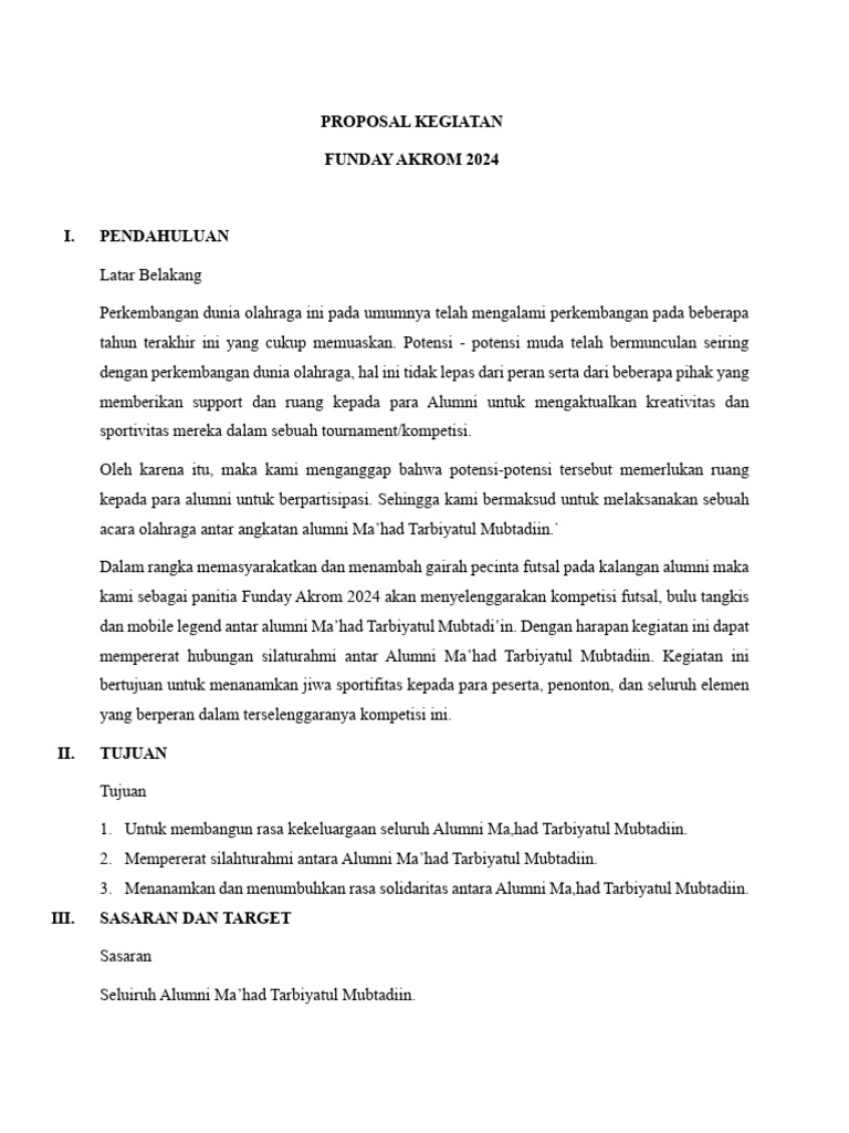 Proposal Funday Akrom 2024 Alumni | PDF