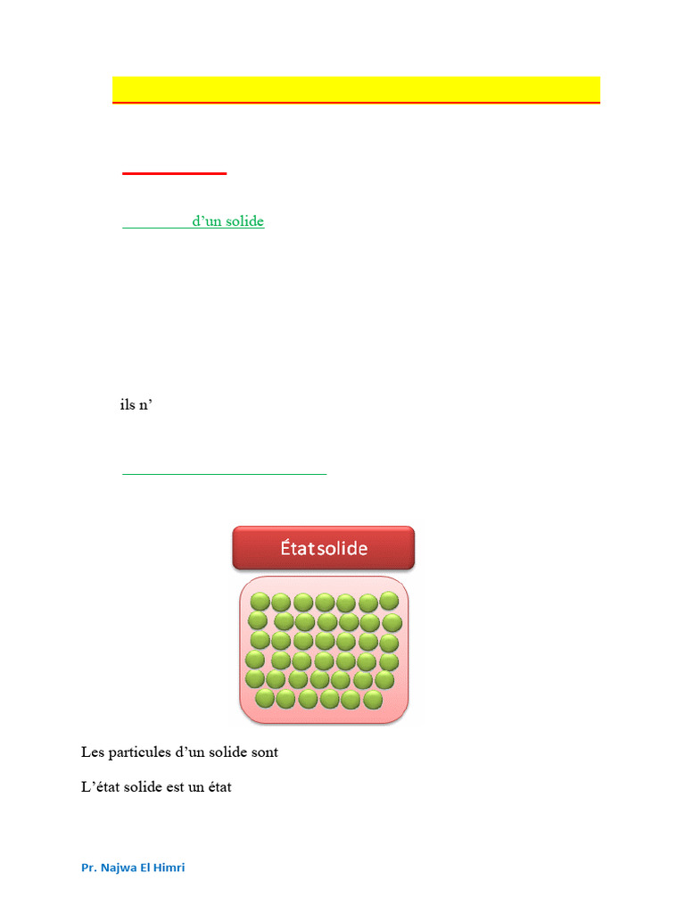 Les Etats Physiques de La Matiere Cours 4 | PDF