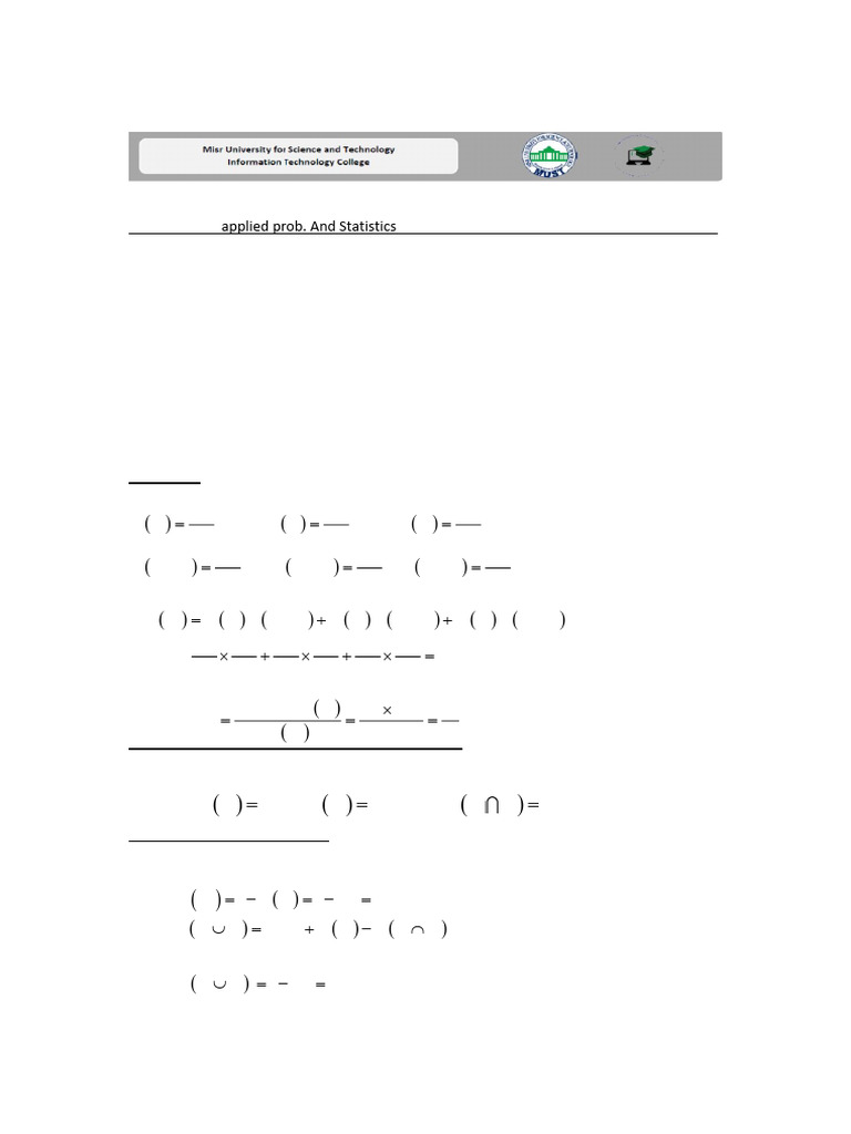 solution Q2 Summer -2019 | PDF | Probability | Applied Mathematics