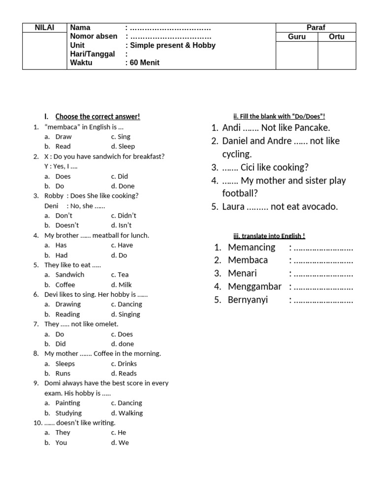 simple present | PDF