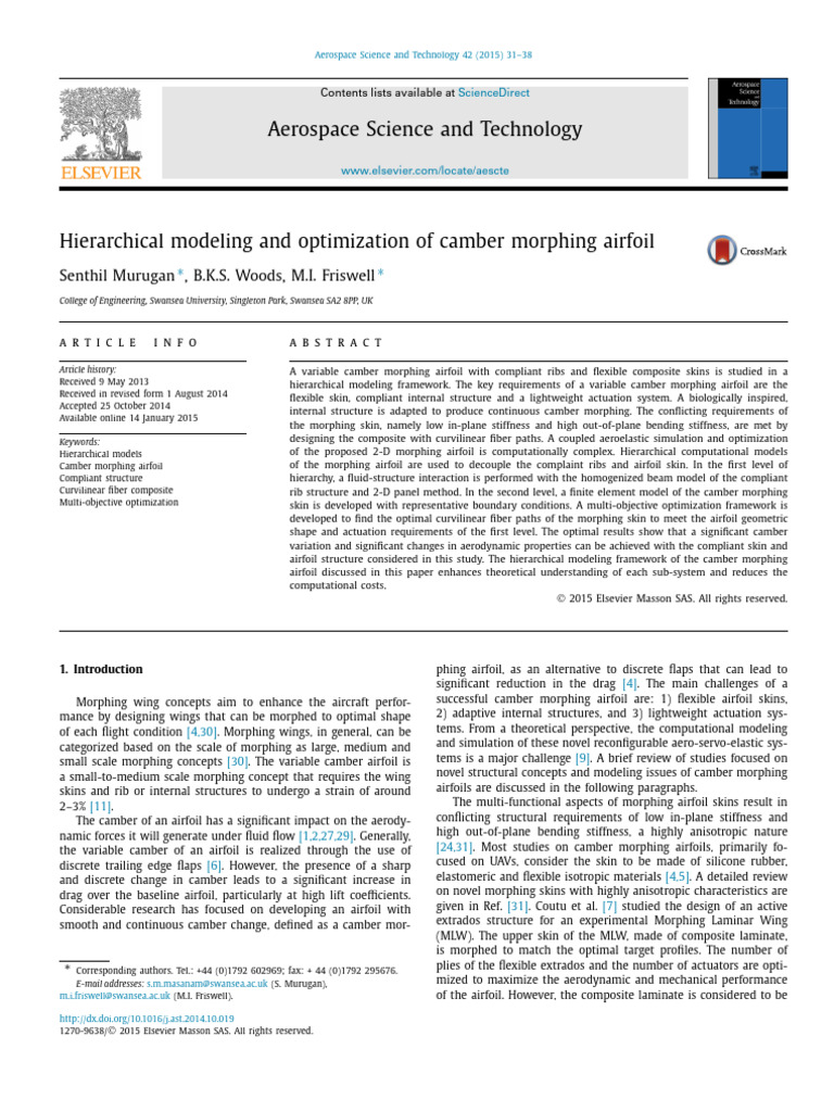Hierarchical Modeling and Optimization of Camber Morphing Airfoil | PDF ...