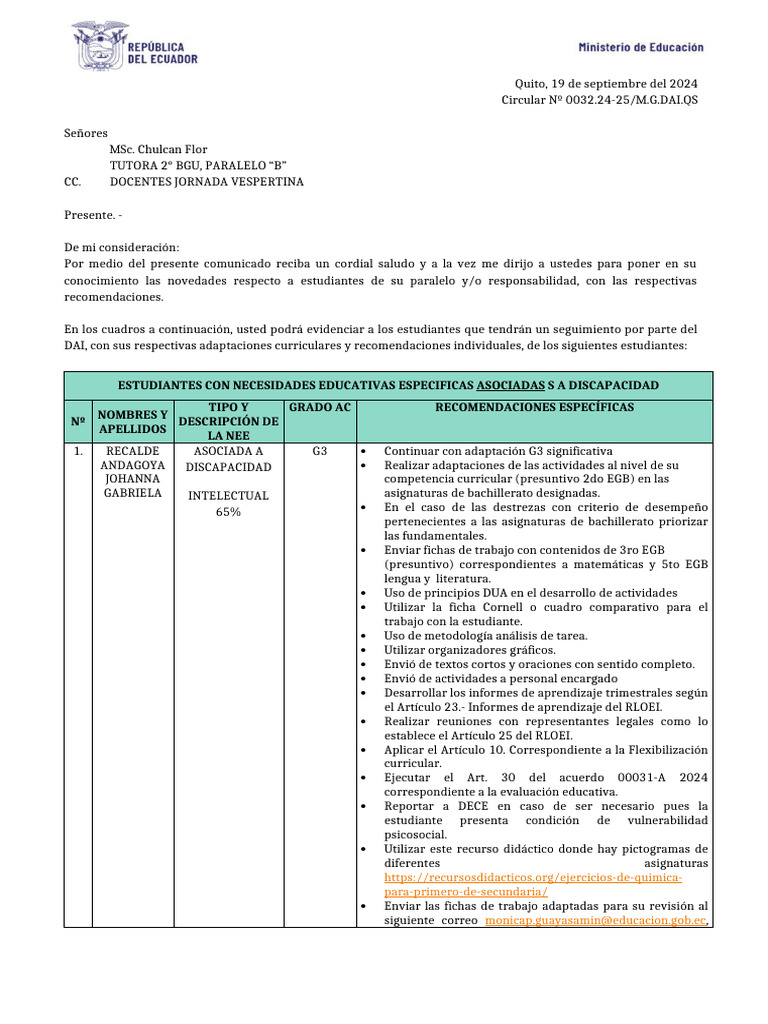 Adaptaciones Curriculares para Estudiantes con NEE | PDF | Maestros ...