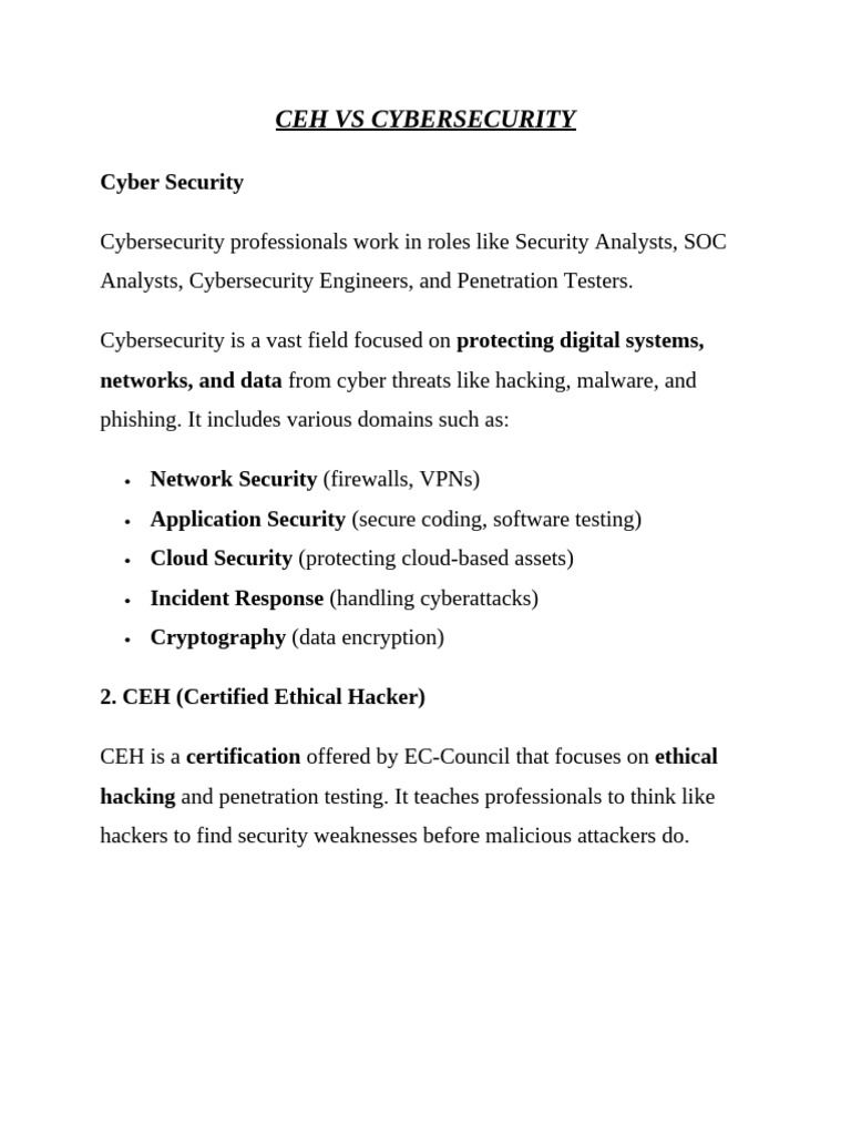 CEH Certification in Cybersecurity Explained | PDF | Security ...