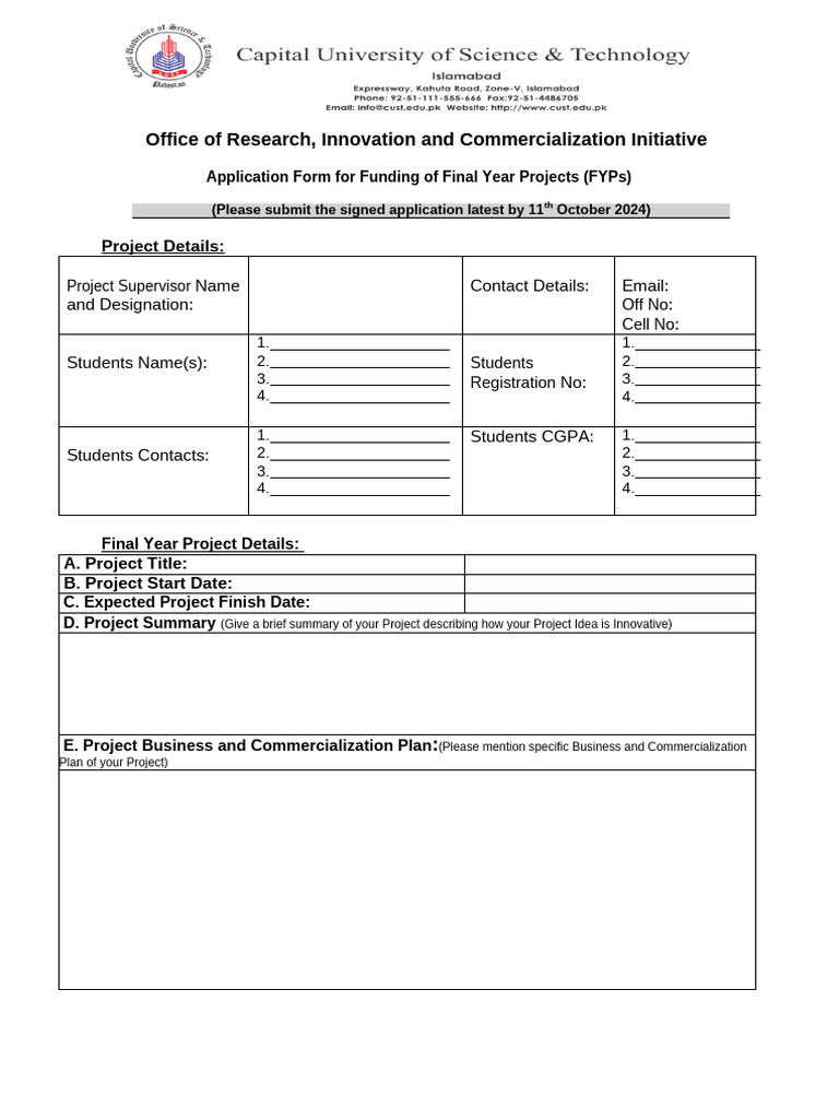 TREP Funding Application Form | PDF