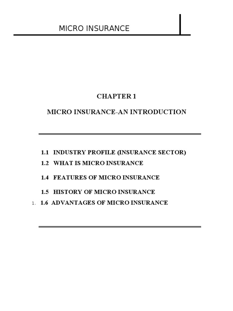 Micro Insurance in India .. PDF Insurance Life Insurance