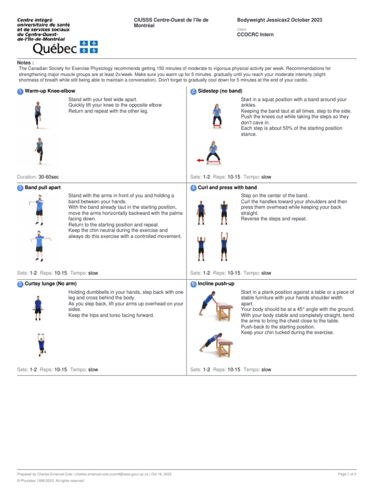 Bodyweight Jessicax2 October 2023 Eng | PDF | Musculoskeletal System
