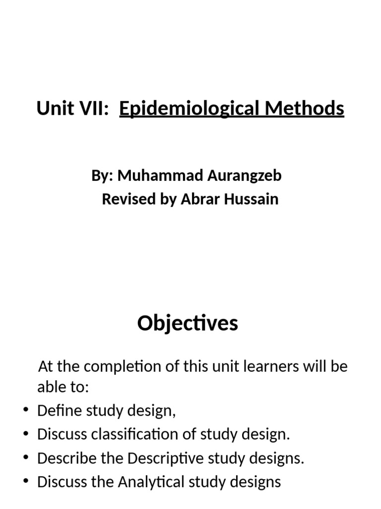 Unit-7 Lecture 10, 11& 12 Study Designs | PDF | Cohort Study ...