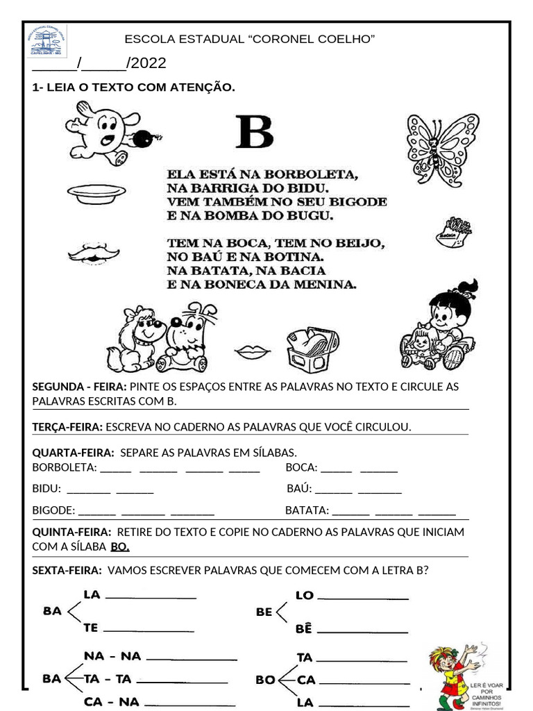 Atividades de Leitura com a Letra B | PDF