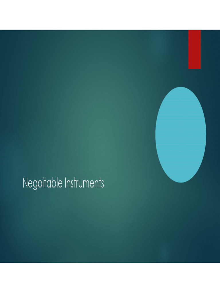 Understanding Negotiable Instruments | PDF | Negotiable Instrument | Cheque