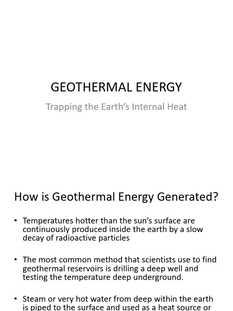 Geothermal Energy Powerpoint | PDF | Geothermal Energy | Fossil Fuel ...