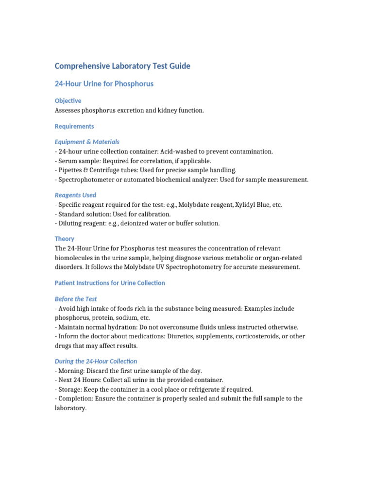 Comprehensive Lab Tests Guide Page Breaks | PDF | Urine | Spectrophotometry