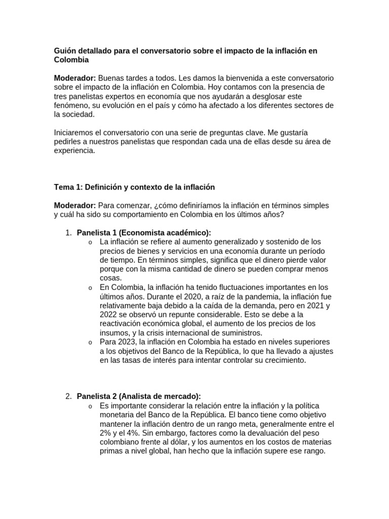 Impacto de La Inflación en Colombia | PDF | Inflación | Salario