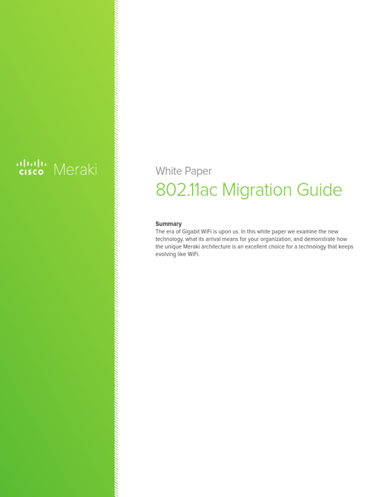 Gigabit WiFi: 802.11ac Migration Guide | PDF | Ieee 802.11 | Wi Fi