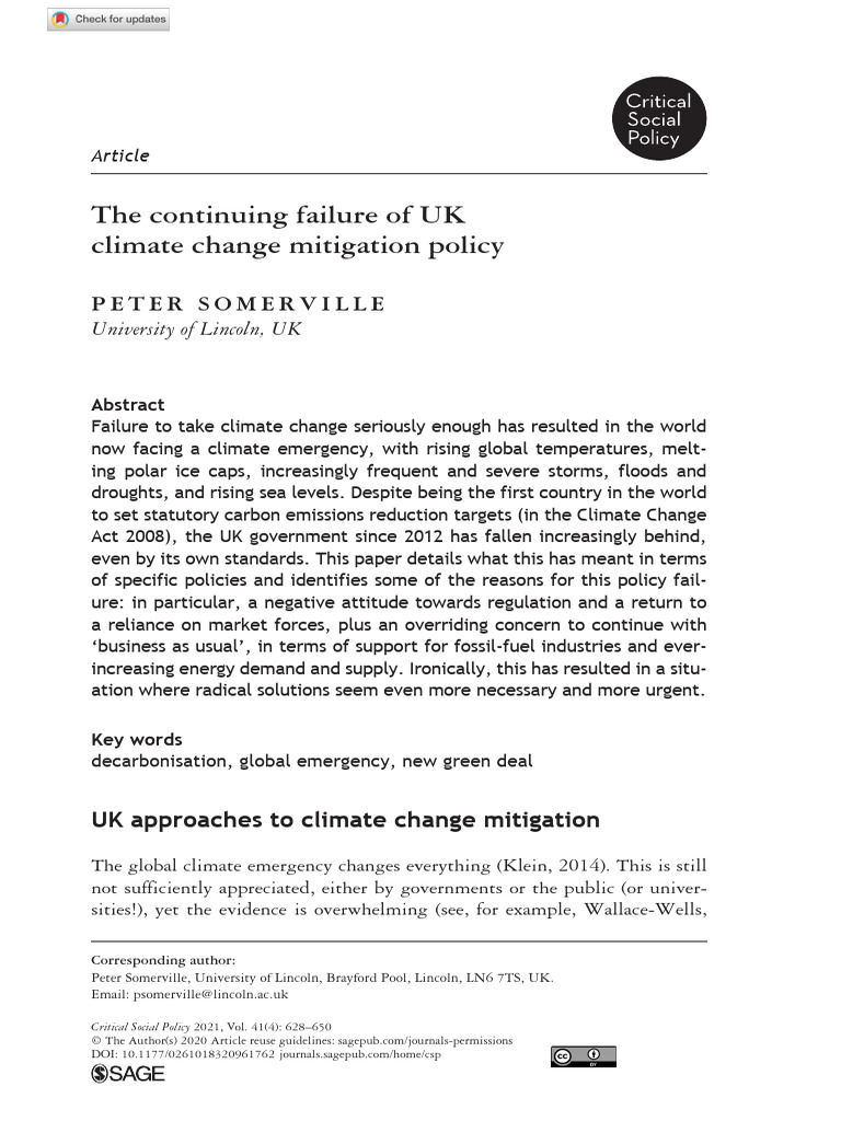 UK Climate Change Policy Failures | PDF | Climate Change Mitigation ...