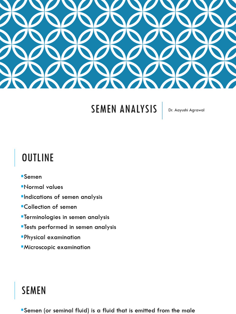 Comprehensive Semen Analysis Guide | PDF | Semen | Mammal Reproductive ...