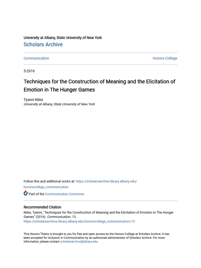 Techniques for constructing an essay pdf the hunger games