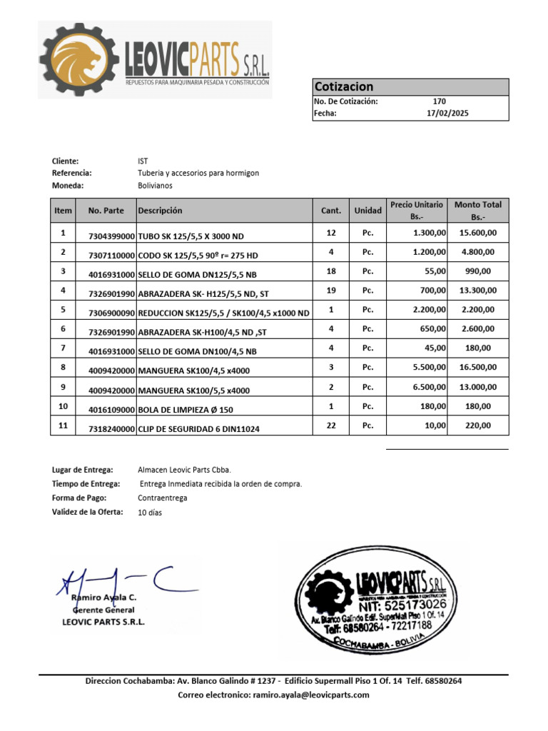 Proforma PO. 170225 | PDF