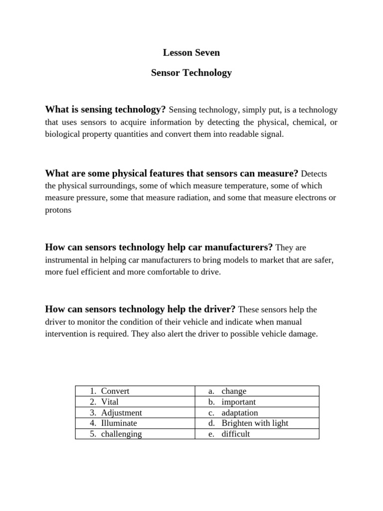 Understanding Sensor Technology in Cars | PDF