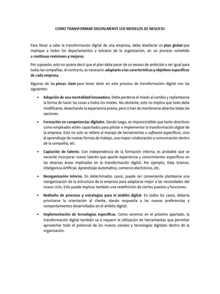Transformación Digital de Negocios | PDF | Software | La seguridad ...