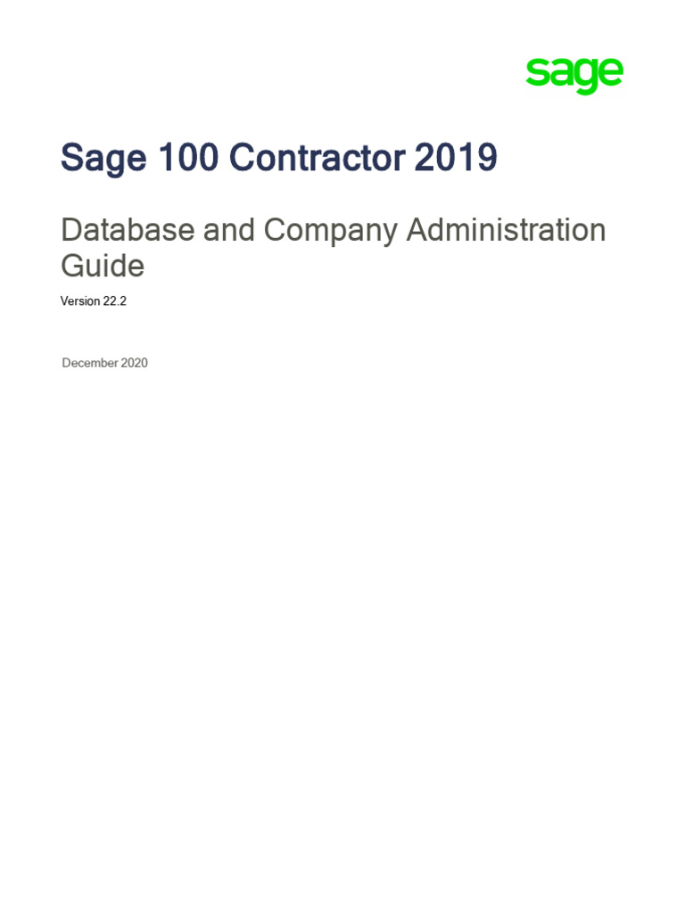 Database and Company Administration Guide | PDF | Databases | Backup