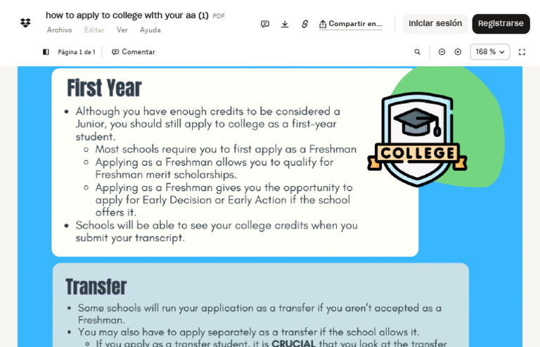 How To Apply To College With Your Aa PDF | PDF