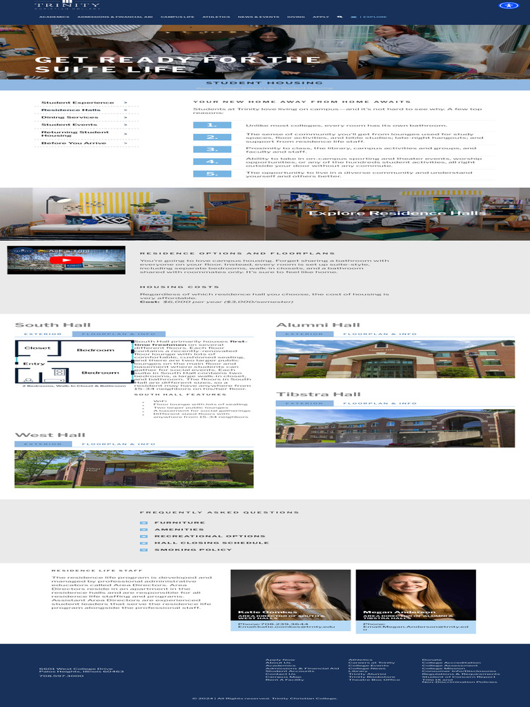 Student Housing at Trinity - Experience The Suite Life | PDF | Home