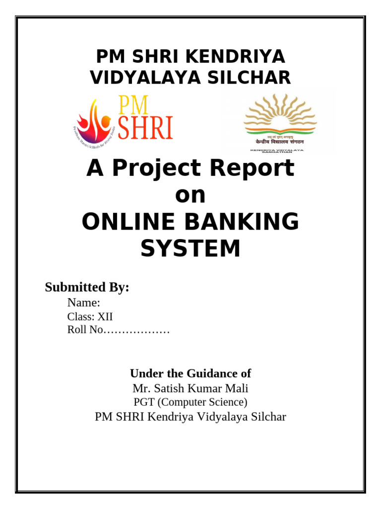 Online Banking System Project Report | PDF | My Sql | Python ...