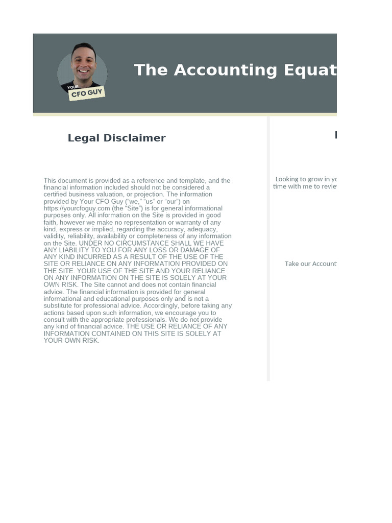 The Accounting Equation - Balance Sheet | PDF | Debits And Credits ...