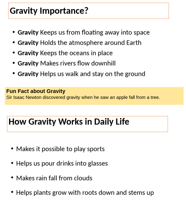 The Essential Role of Gravity in Daily Life | PDF