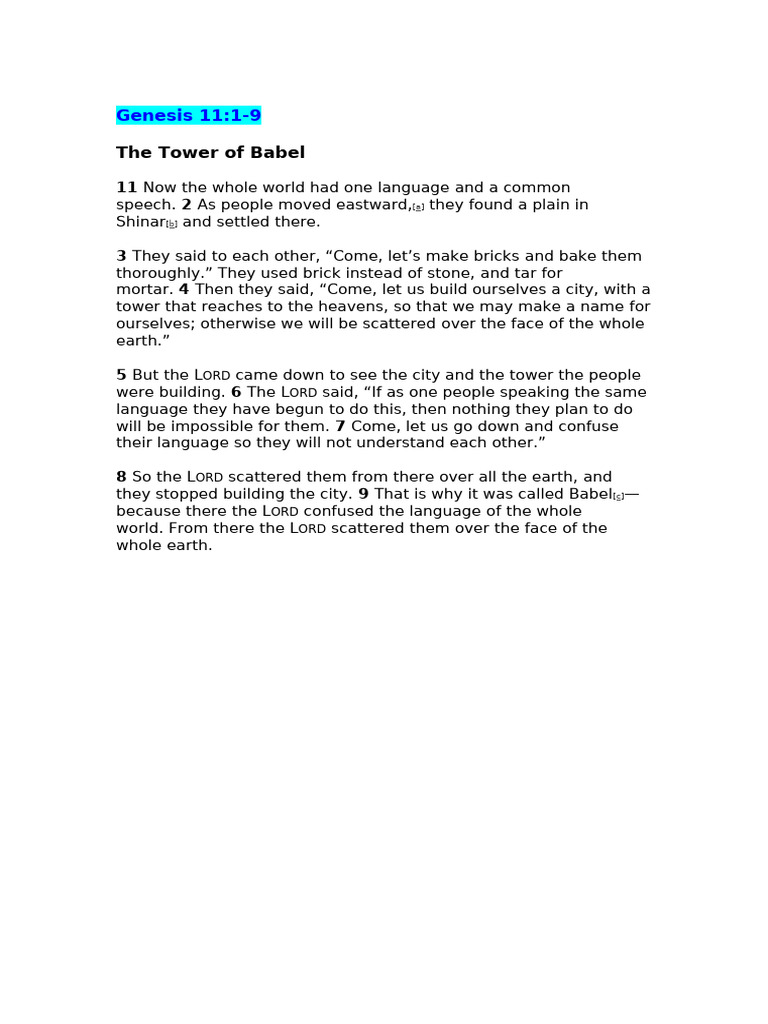 Genesis 11 | PDF