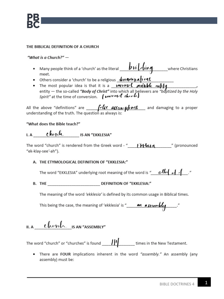 Open Bible Doctrines 4 Student Notes 5 | PDF | Christian Church | Jesus