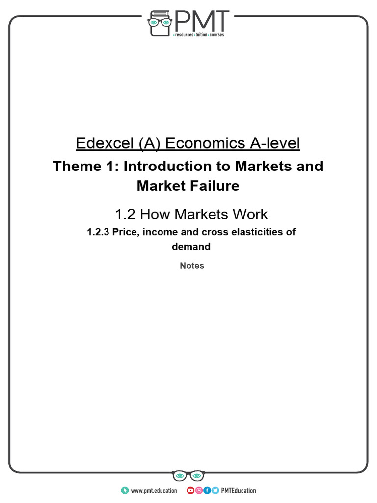C) Price, Income and Cross Elasticities of Demand | PDF | Demand ...