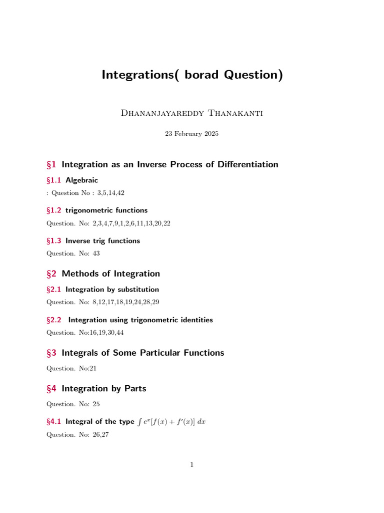 Comprehensive Guide to Integration Methods | PDF
