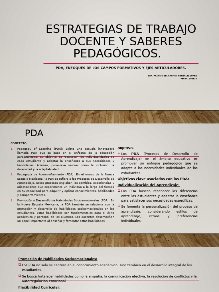 Estrategias de PDA en Educación Personalizada | PDF | Enseñando ...