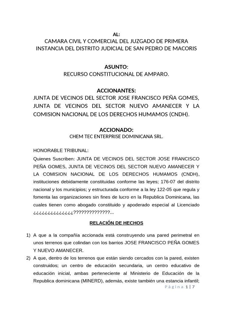 Recurso de Amparo 2023 | PDF | Ley Pública | Justicia
