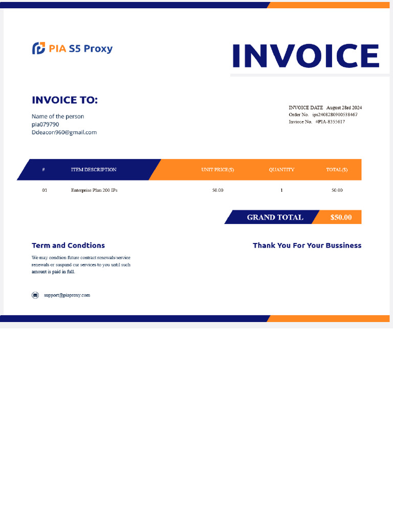 Export Invoice | PDF