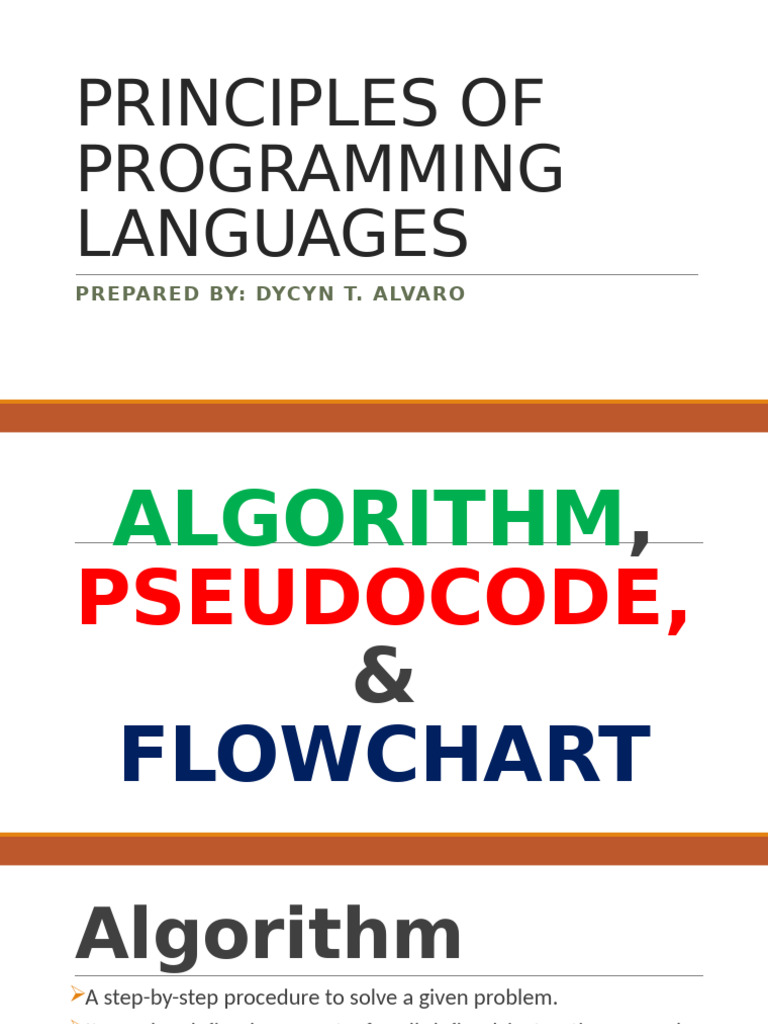 Lesson 3 PRINCIPLES OF PROGRAMMING LANGUAGES | PDF | Algorithms ...