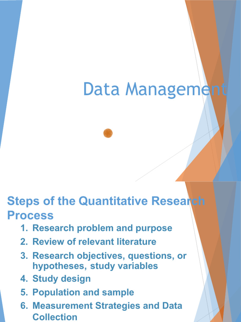 Quantitative Research Data Management Guide | PDF
