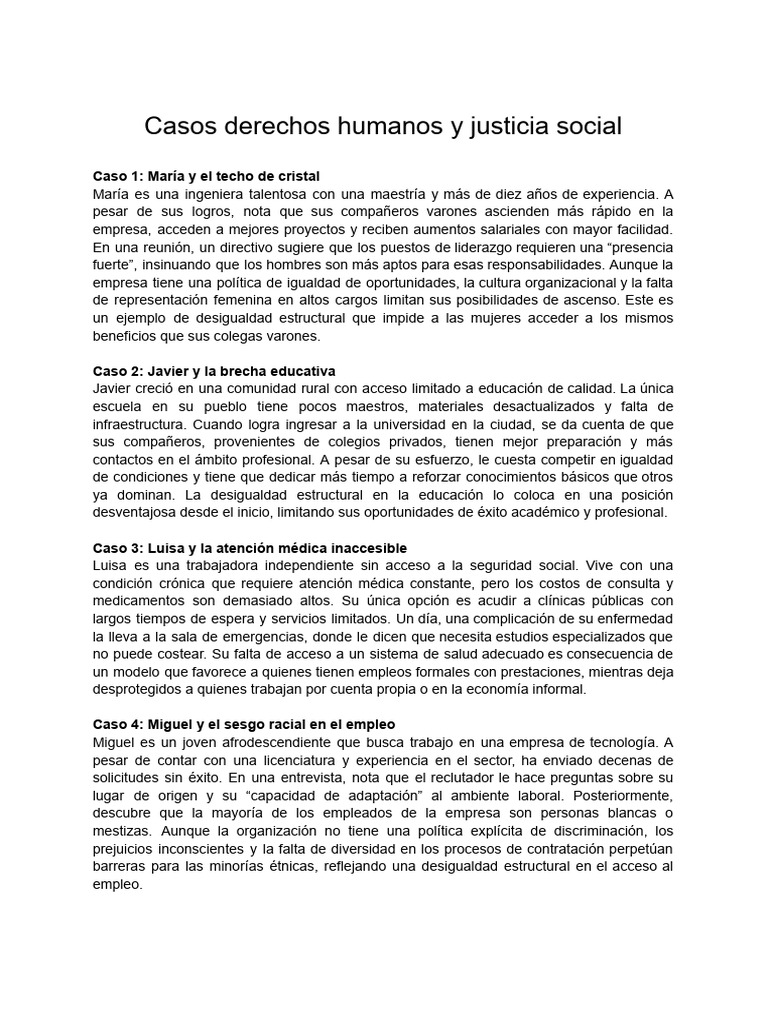 Casos Derechos Humanos y Justicia Social | PDF | Invalidez ...