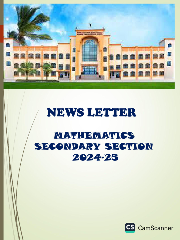 Mathematics News Letter Secondary Section -2024-25 | PDF | Axiom ...
