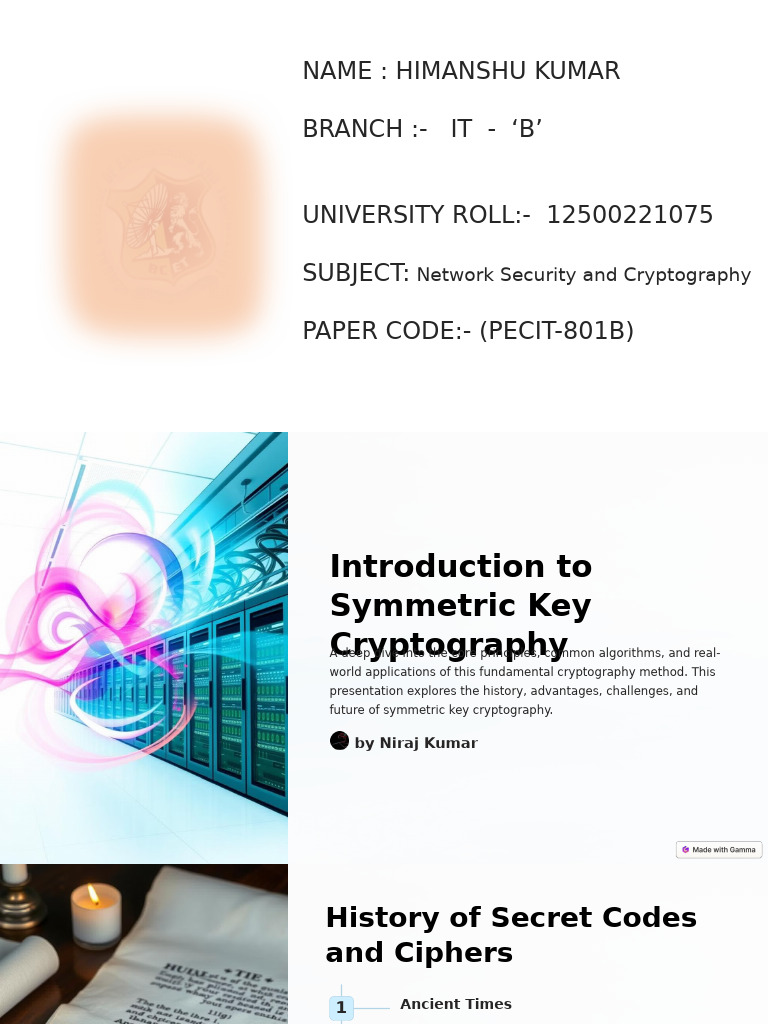 Introduction To Symmetric Key Cryptography | PDF | Cryptography ...