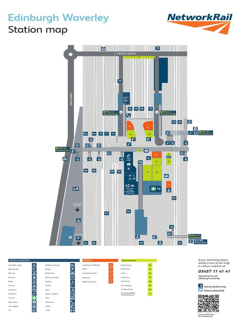 Edinburgh Waverley Station Layout Map | PDF | Transport | Land Transport