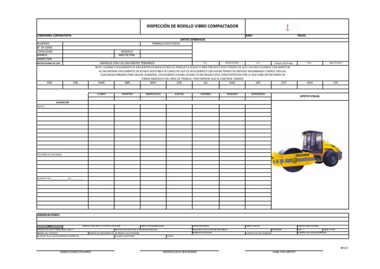 Check Lists Rodillo Compactador | PDF | Vehículos | Vehículo de motor