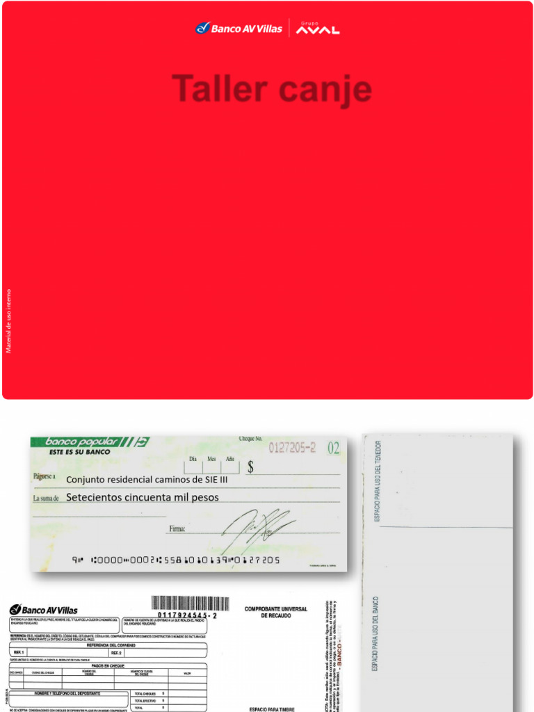 Instrucciones para el Canje de Cheques | PDF