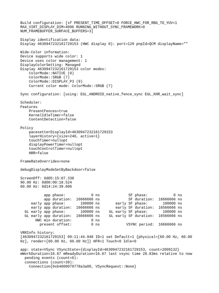 Display Configuration and Performance Data | PDF | Display Technology ...