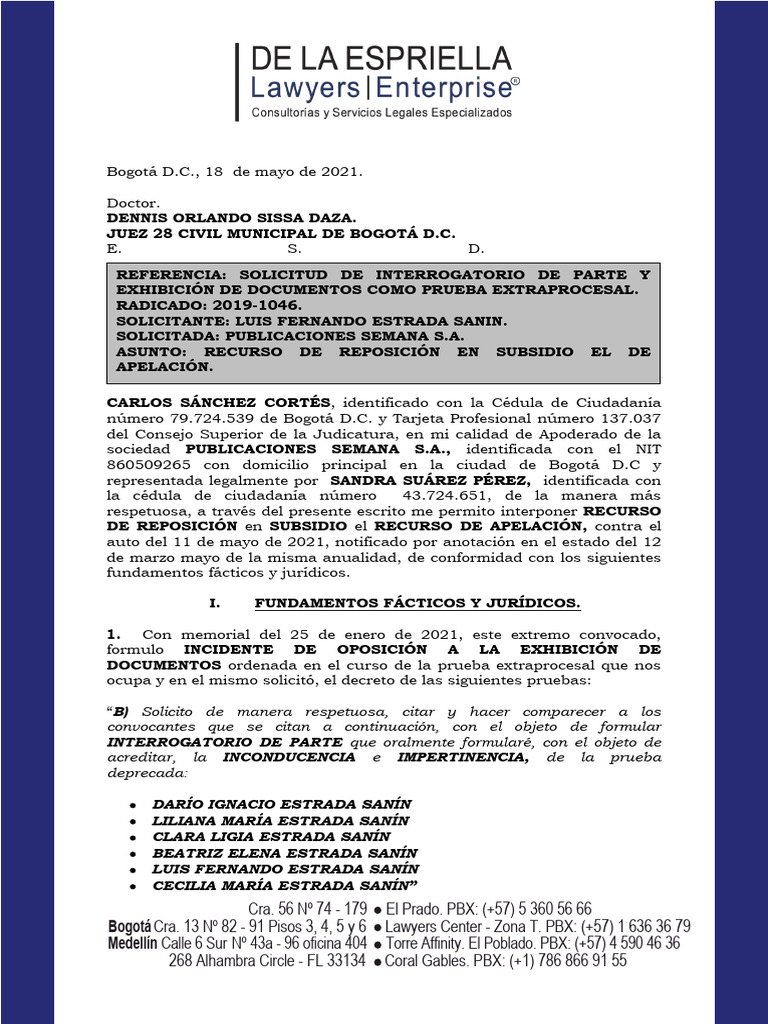 Recurso de Reposición y Apelación | PDF | Justicia | Crimen y violencia